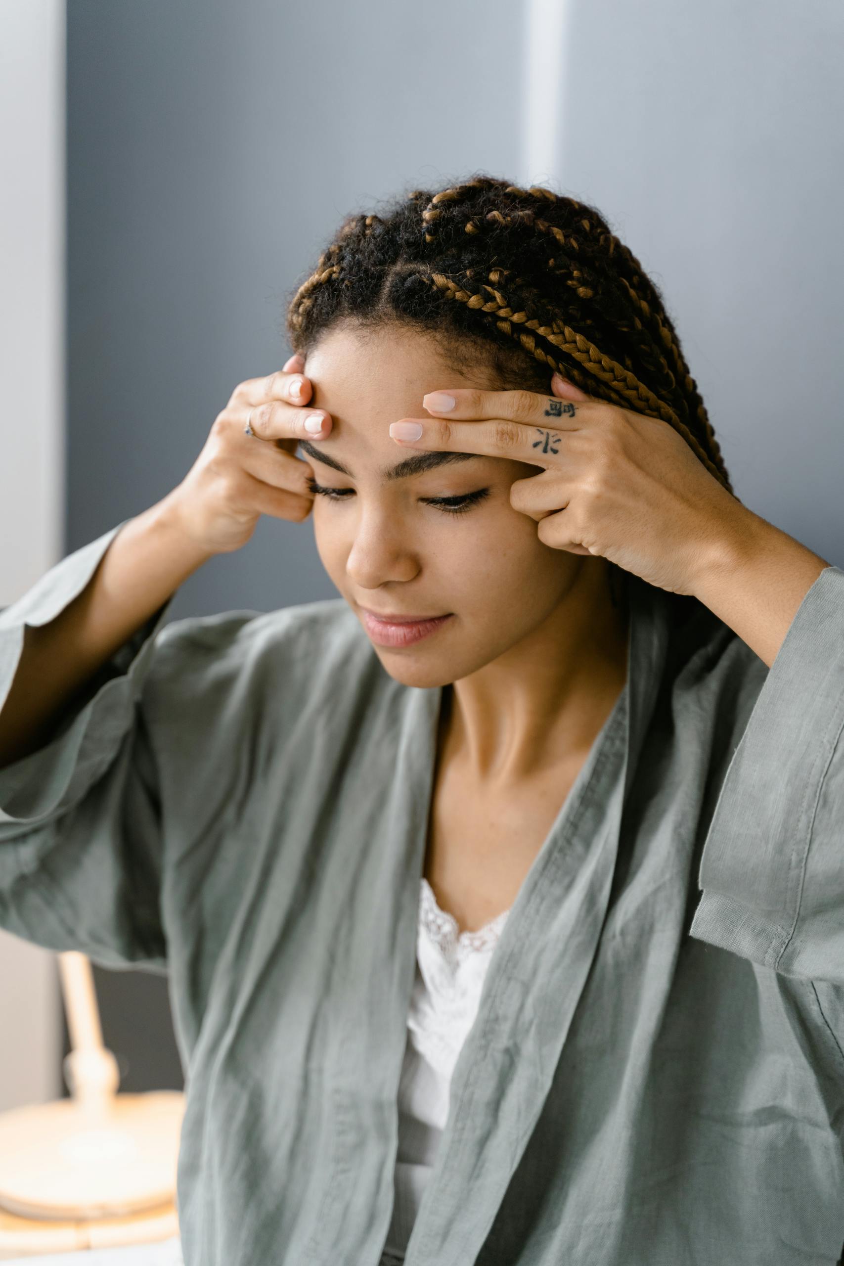 Relaxing self care routine focusing on facial massage for healthy skin.